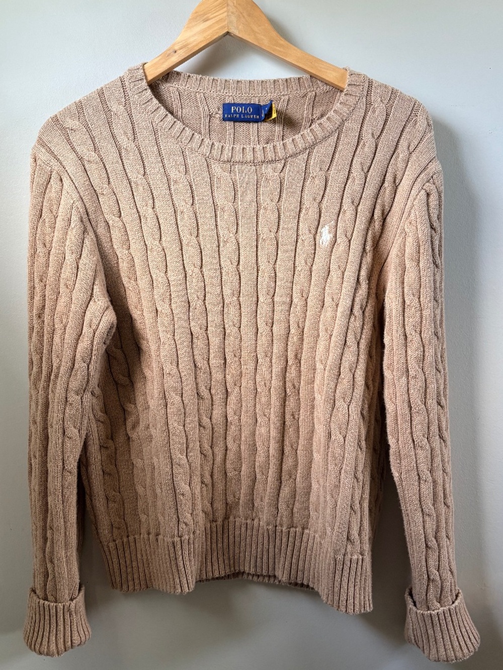 Ralph Lauren Soft Cable Knit Sweater Tan Taupe